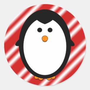 Sticker Rond Bandes de pingouins