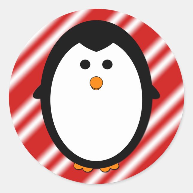 Sticker Rond Bandes de pingouins (Devant)