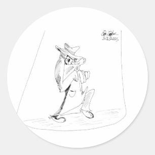 Sticker Rond Bandes dessinées d'Erica Crooks - homme vilain sou