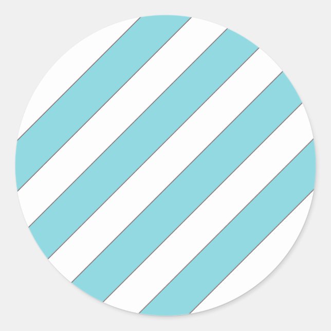 Sticker Rond bandes diagonales bleu clair (Devant)