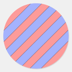 Sticker Rond bandes diagonales rose et violet