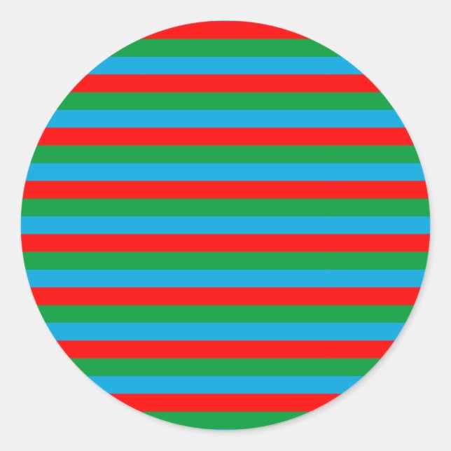 Sticker Rond bandes du drapeau de l'Azerbaïdjan (Devant)