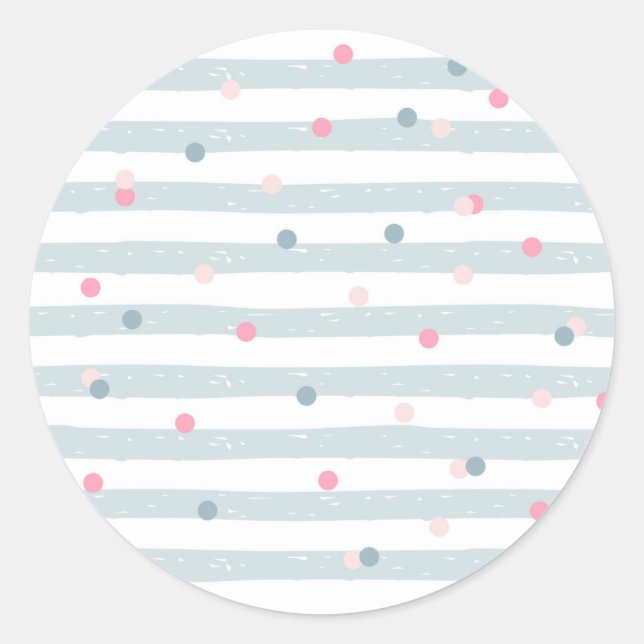 Sticker Rond Bandes et Pois (Devant)