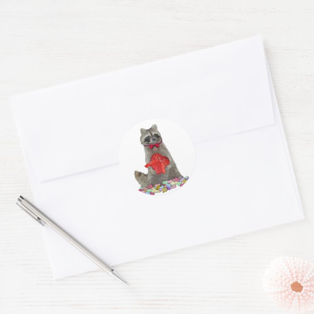 Sticker Rond Bandit Raton d'amour (Enveloppe)