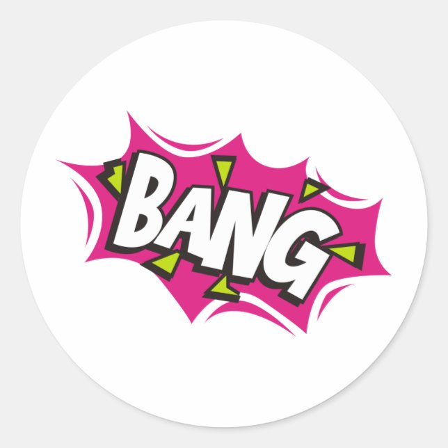 Sticker Rond Bang Pow de dessin Zap (Devant)