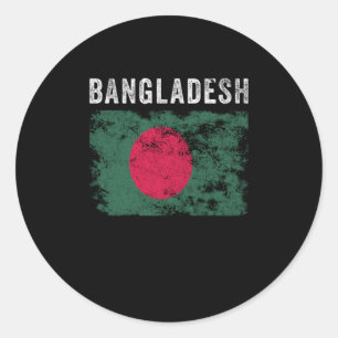 Sticker Rond Bangladesh Flag Vintage Bangladeshi Flag