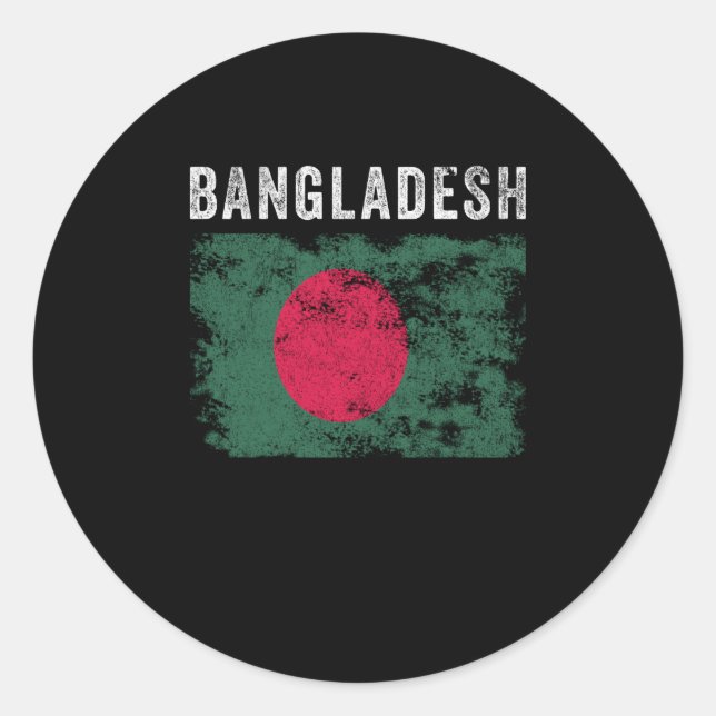 Sticker Rond Bangladesh Flag Vintage Bangladeshi Flag (Devant)