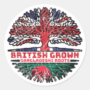 Sticker Rond Bangladesh Royaume-Uni Royaume-Uni Royaume-Uni
