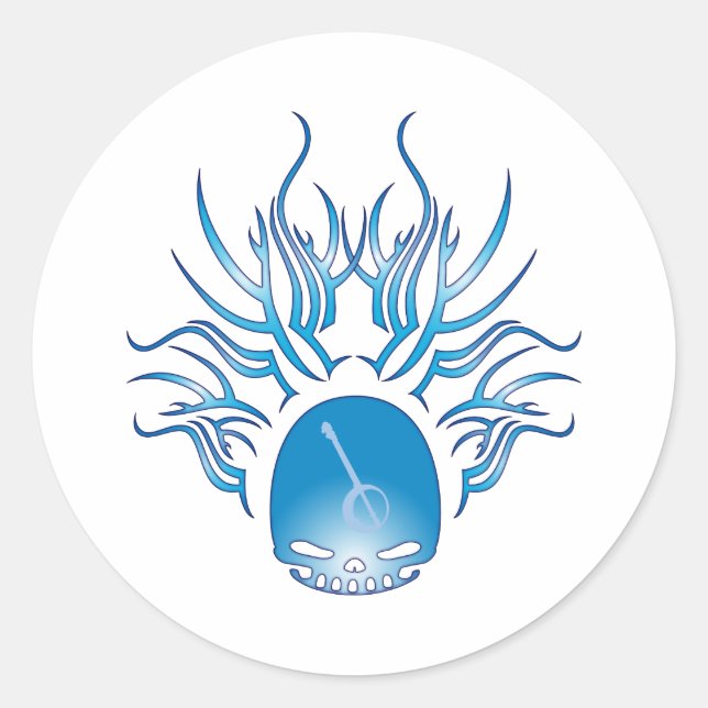 Sticker Rond Banjo Skull (Devant)