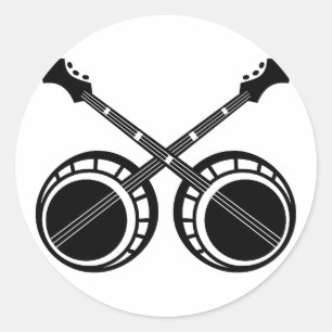 Sticker Rond banjos croisés noir