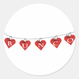 Sticker Rond Bannière de Bunco Heart