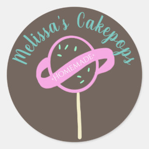 Sticker Rond Bannière de logo de Cakepop Boulangerie maison Spi