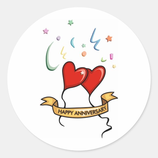 Sticker Rond Bannière du bon anniversaire (Devant)
