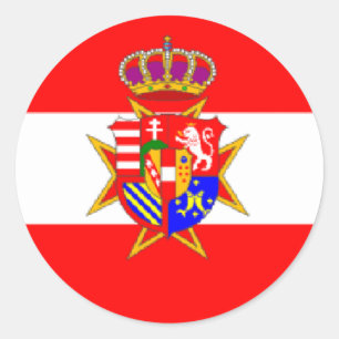 Sticker Rond Bannière rouge blanc Grand-Duché de Toscane