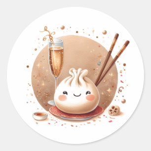 Sticker Rond Bao au four Baby Shower Petits Pâtés