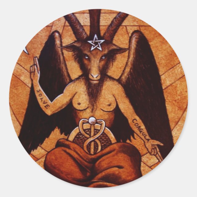 Sticker Rond baphomet (Devant)