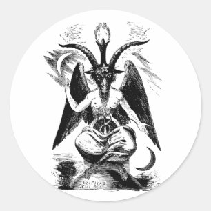 Sticker Rond Baphomet (noir)