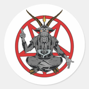 Sticker Rond Baphomet roi de l'enfer