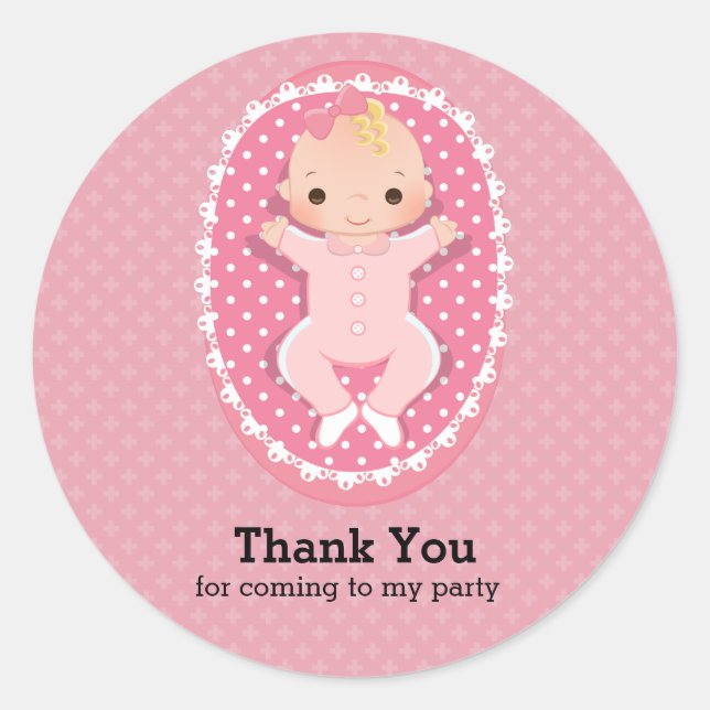 Sticker Rond Baptême bébé (Devant)