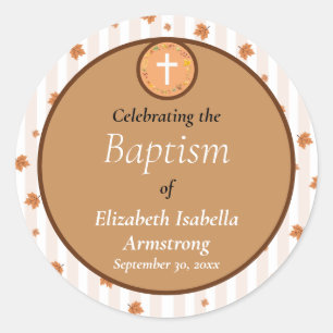 Sticker Rond Baptême d'automne de la bande de terre et de la co