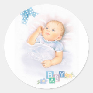 Sticker Rond Baptême de bébé, baptême