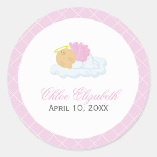 Sticker Rond Baptême de la petite fille