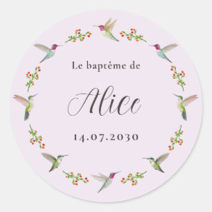 Sticker Rond Baptême des colibris d'Anna