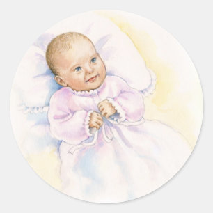 Sticker Rond Baptême ou bébé baptême
