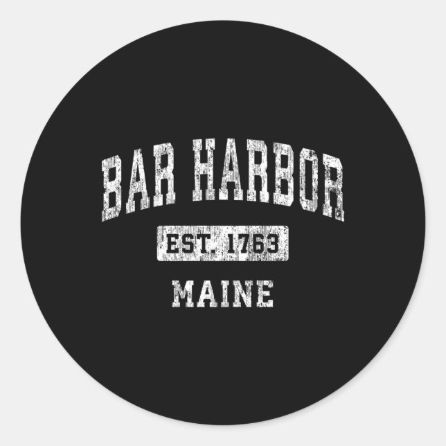 Sticker Rond Bar Harbour Maine Me Sports Établis (Devant)