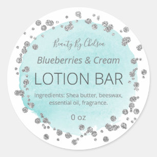 Sticker Rond Bar Loisir Moderne Bleu Et Parties scintillant Arg