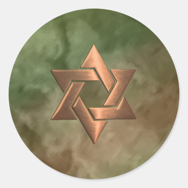 Sticker Rond Bar Mitzvah Marbré Brown et vert (Devant)