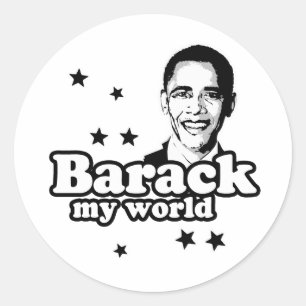 Sticker Rond Barack My World