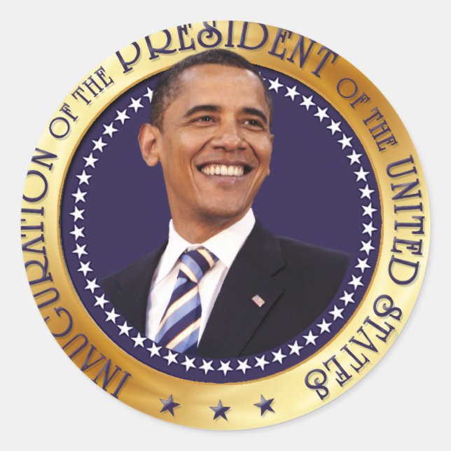 Sticker Rond Barack Obama (Devant)