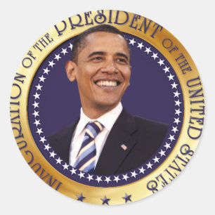 Sticker Rond Barack Obama