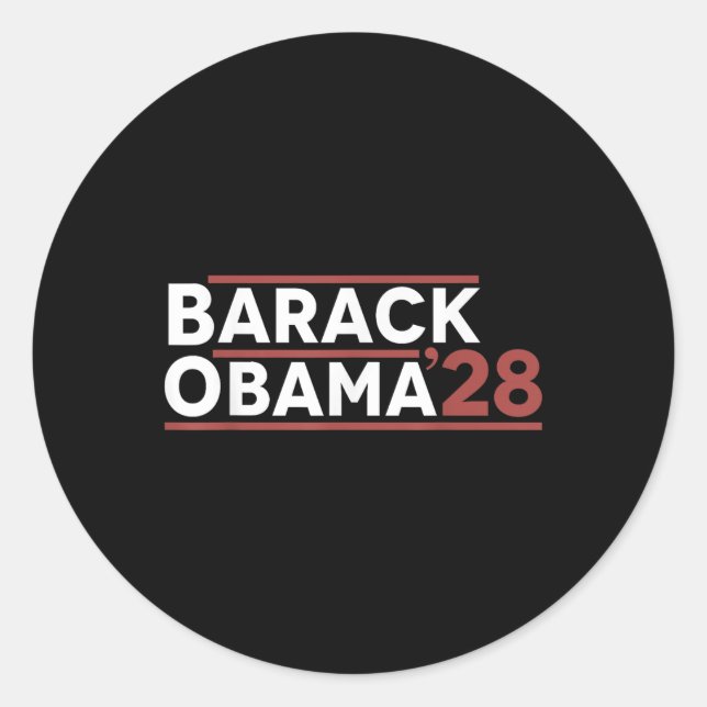 Sticker Rond Barack Obama 2028 (Devant)