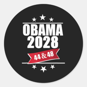 Sticker Rond Barack Obama 2028 Président Drapeau Américain Pro