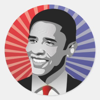 Sticker Rond Barack Obama Bold