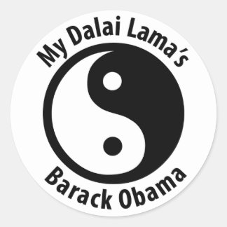 Sticker Rond Barack Obama de mon Dalaï Lama