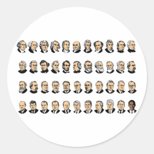 Sticker Rond Barack Obama - Présidents Des États-Unis