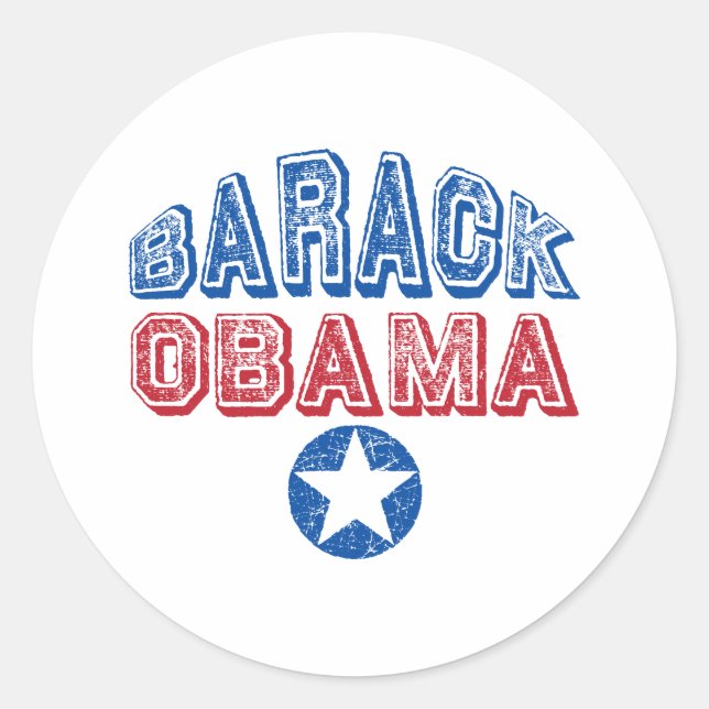 Sticker Rond Barack Obama Star (Devant)
