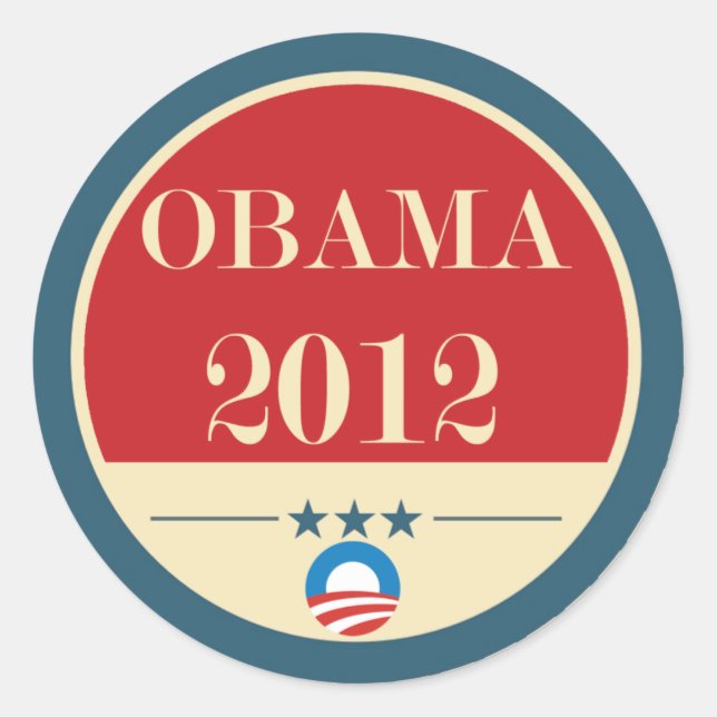 Sticker Rond Barack Obama Vote 2012 (Devant)