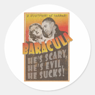 Sticker Rond Baracula - Poster de film de Barack Obama