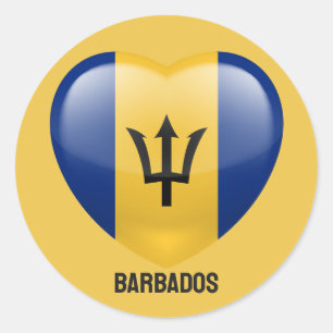 Sticker Rond Barbados Love