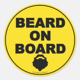 Sticker Rond Barbe à bord d'autocollant