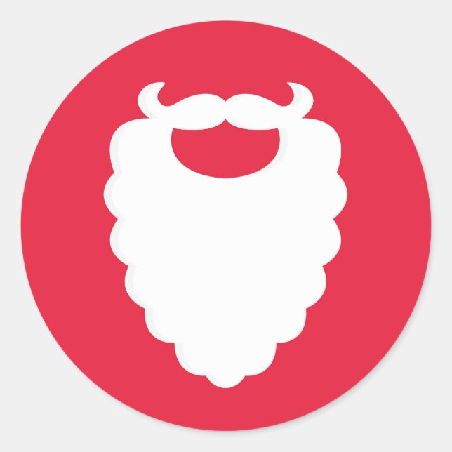 Sticker Rond Barbe de Père Noël Moderne Noël (Devant)