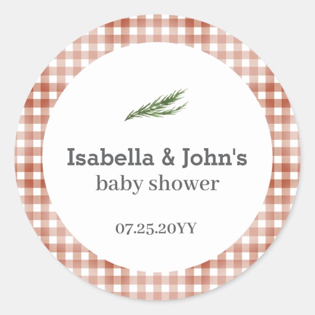 Sticker Rond Barbecue Baby Shower Favor (Devant)