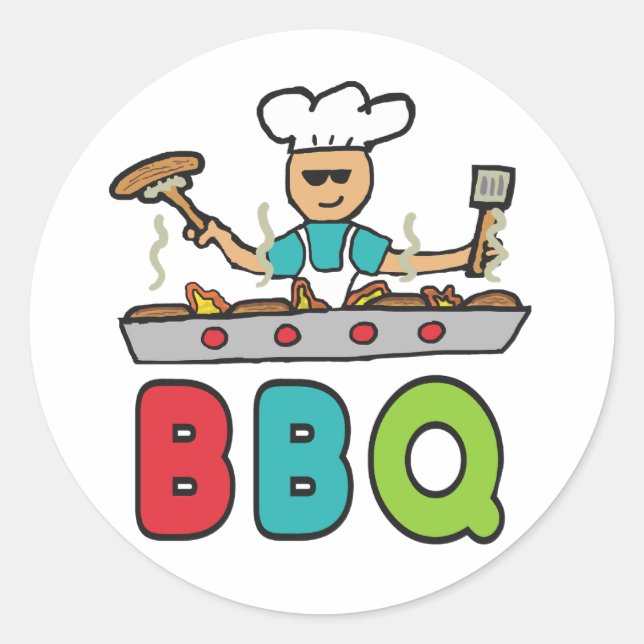 Sticker Rond Barbecue barbecue barbecue (Devant)