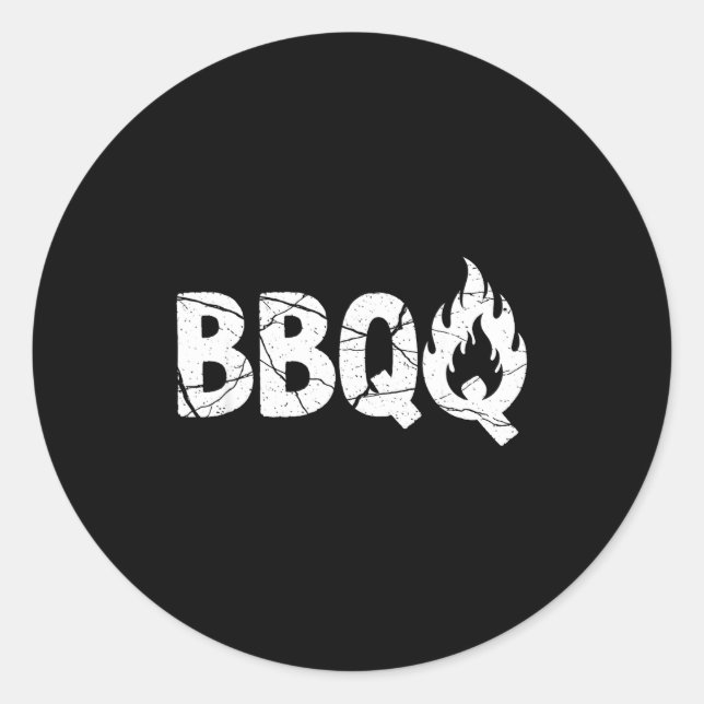 Sticker Rond Barbecue Bbq Blague Cadeau Pour Grill Timer Fumoir (Devant)