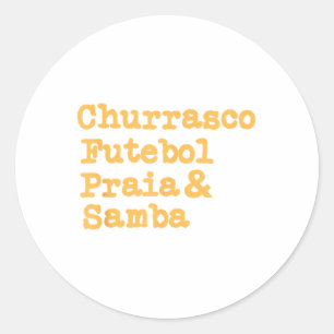 Sticker Rond Barbecue Brésil Brésil Brasil Churrasco Fut