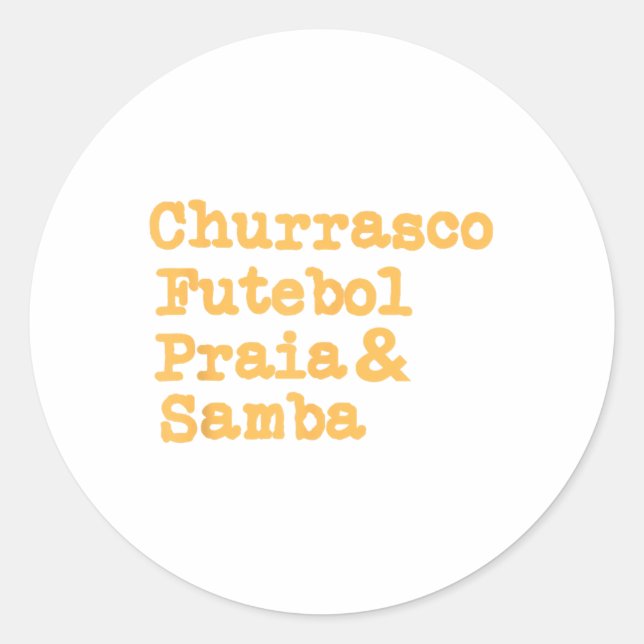 Sticker Rond Barbecue Brésil Brésil Brasil Churrasco Fut (Devant)
